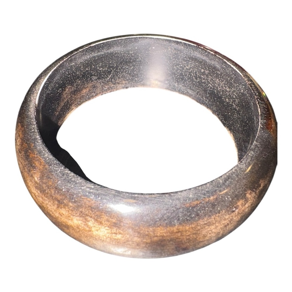Vintage Dark Wood Grain Resin Bangle Bracelet Chocolate Brown Marbled J16